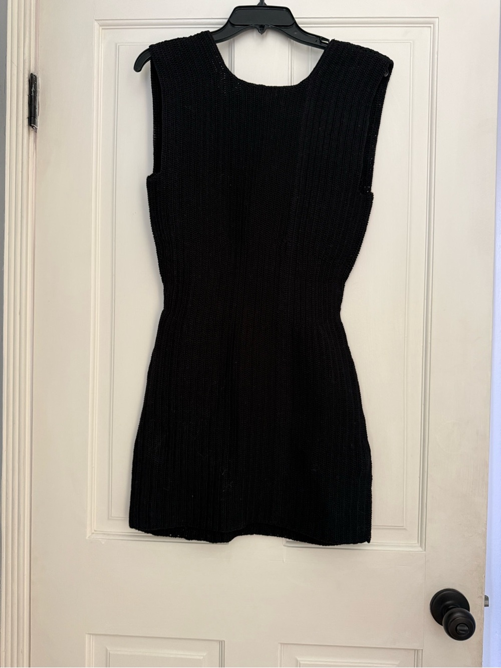 Sleek Black Sleeveless Knit Dress
